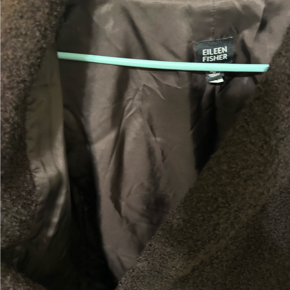 Eileen Fisher Dark Brown Teddy Jacket - Picture 7 of 10